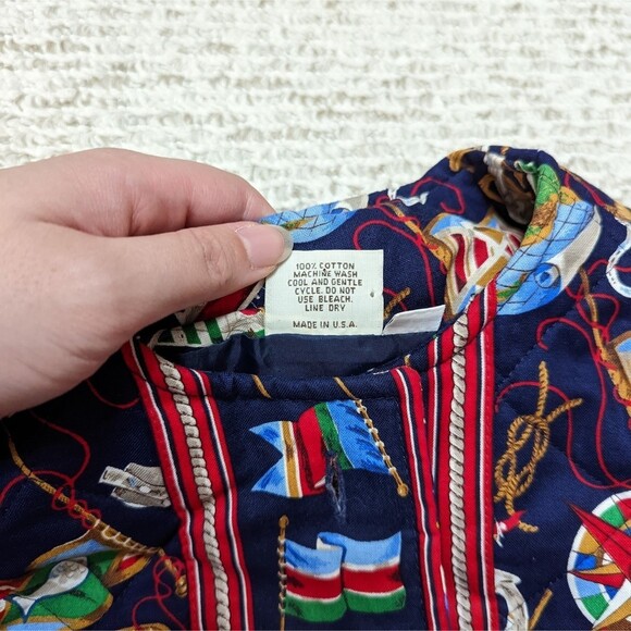 Vera Bradley Women's Size Medium Nautical Hidden Button Shoulder Padded Jacket - Picture 3 of 5